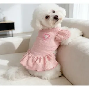 Pet Dog Cat Sweet Princess Dress, Casual Party Outfit For Small Dogs Breeds Like Poodle, Teddy, Bichon Frise, Suitable For Spring, Summer, Autumn,Pet Clothes for Dogs and Cats, Runaway Sweet Princess Dress, Casual Party Dress,cute，Breathable Cotton Fabric
