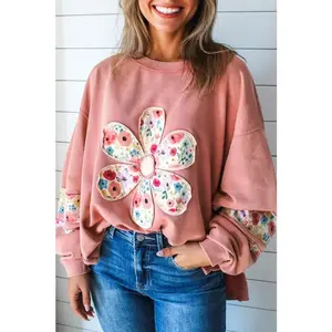 Floral Patchwork Long Sleeve Sweatshirt