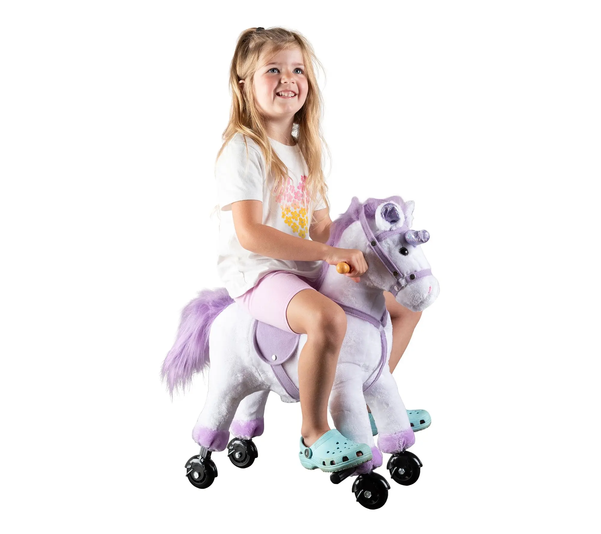 Happy Trails Walking Plush Unicorn Ride-On