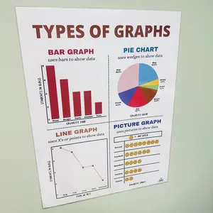 Types of Graphs Anchor Chart | Laminated Math Poster for Elementary Classrooms | Math Classroom Decor | Math Posters
