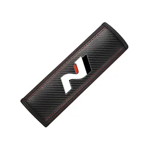 Hyundai I30n I20 N Elantra Ioniq 5 N Seatbelt Shoulder Covers, PU Leather & Carbon Fiber Stripes, Enhances Driving Comfort, 1/2 Pcs, Car Interior Accessory