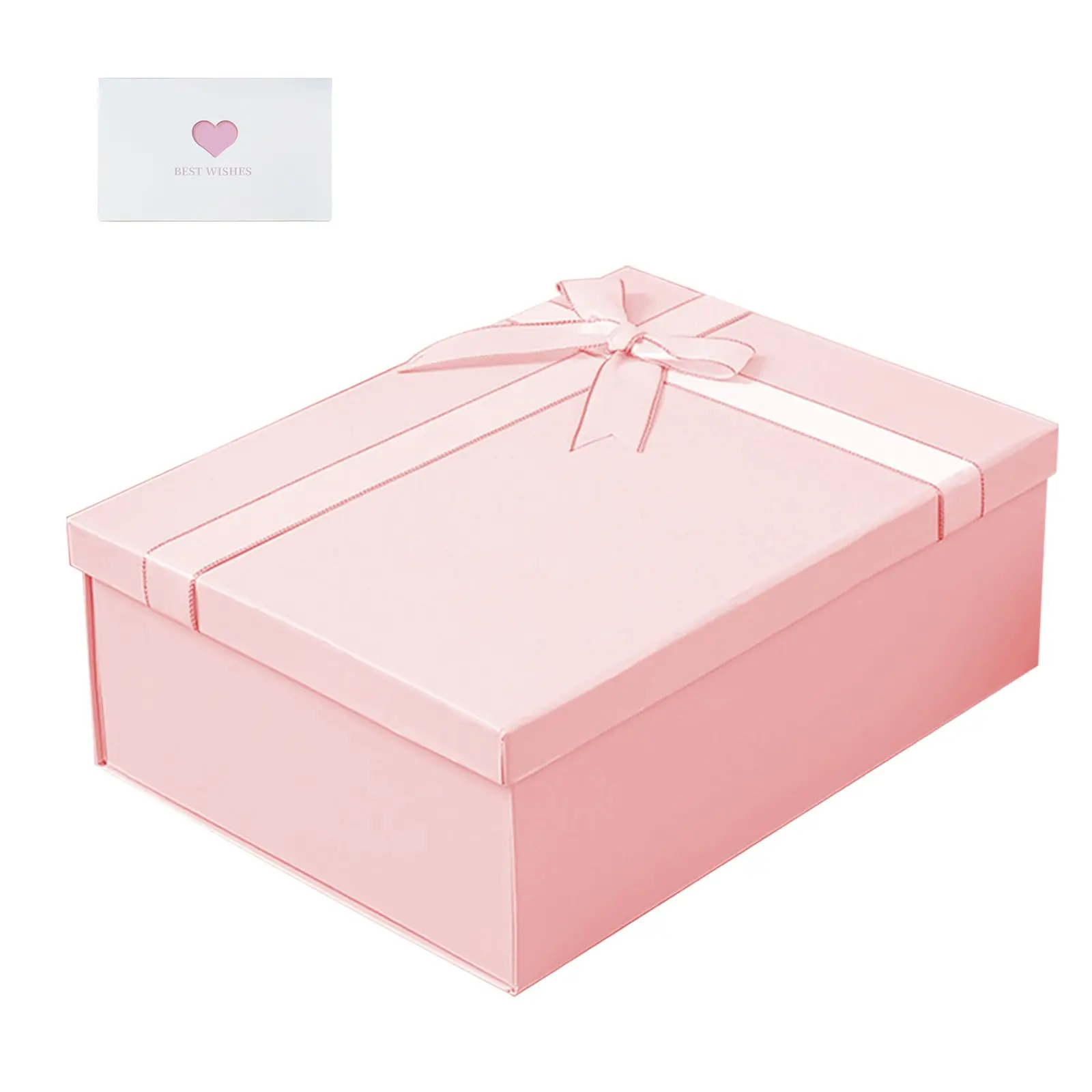 1pcs Medium Gift Box with Lid and Shredded Paper Fill for Weddings, Graduations, Birthdays, Father's Day, Groomsmen Gifts, All Occasion（pink）