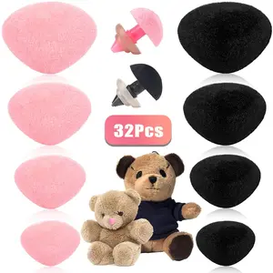 Safety Nose Plush Doll Nose Accessories with Washers, 11mm 15mm 17mm 18mm Craft Nose Set for Crochet Stuffed Animals DIY Kit Heart