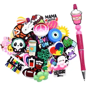 40 count  Focal Beads Bulk, Different Random Mix Collections Focal Beads for Pens Keychains DIY  Making