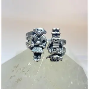 Mud Head ring size 8 Navajo southwest sterling silver women
