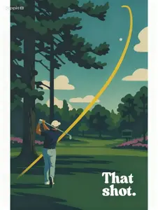 Rory Mcilroy Augusta Masters Shot Poster_ Golf Wall Art Print, Vintage Golf Print, Retro Man Cave Decor, Golfer Gift for Him