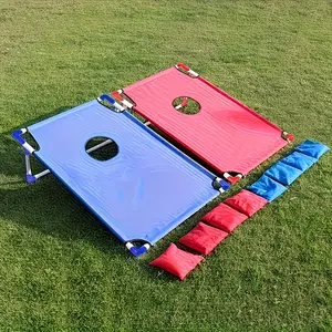 Heavy-Duty Portable Cornhole Game Set with 2 Game Boards, 6 Bean Bags & Carry Bag - Red & Blue Outdoor/Indoor Party Game for Kids & Adults, All-Weather Durable Bean Bag Toss for Camping, Beach, Backyard, Halloween, Christmas Party Supplies