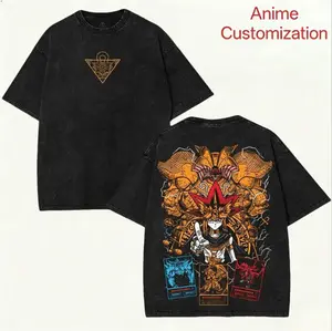 The Three Egyptian God Cards: Exodia ra Obelisk Osiris, from the Yu-Gi-Oh! anime, Yu-Gi-Oh! Monsters cards, and the Evil Wizard Yugi Muto. Double-sided washed men's T-shirt, summer sports printed T-shirt – the perfect gift for manga lovers or fans.