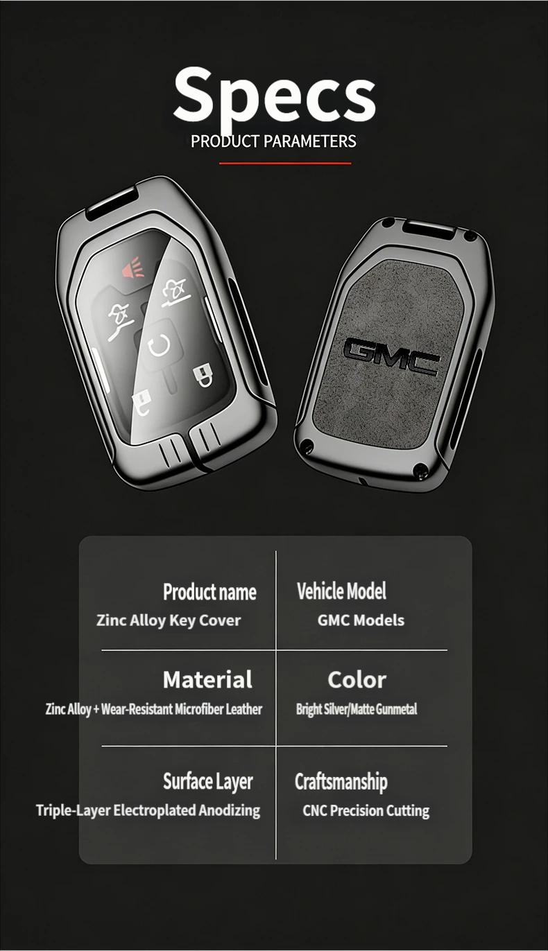 Suitable for GMC key fob metal case for car use; compatible with 2023–2019 models; includes Chevrolet Silverado 1500/2500HD/3500HD; key shell and vehicle body care accessories; Chevrolet 1500 accessories.