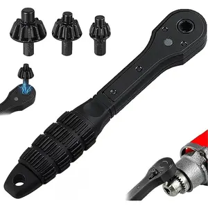 4pcs iron drill wrench 3-in-1 ratchet drill chuck wrench set,(drill bit chuck wrench)3-speed ratchet Forward and reverse rotation Anti-skid handle for easy operation Suitable for1/4-inch hex shank drill bits Best choice for both DIY and professional tools