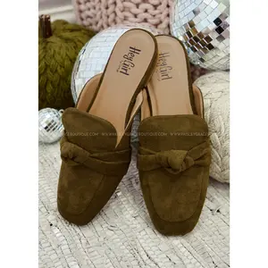 Clingy Mules by Corkys - Khaki Faux Suede - FINAL SALE