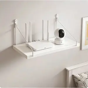 1PC Projector Wall Mount Bracket with Storage, No Drilling, Multi-Functional Shelf for Projectors Routers Cameras, Office Home Display Organizer