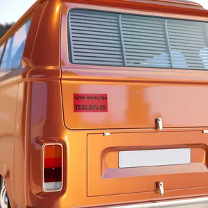 Clever Anti - Elon Anti - Trump Bumper Sticker Decal - Grab 'em by the TESLACLES, Indoor Outdoor