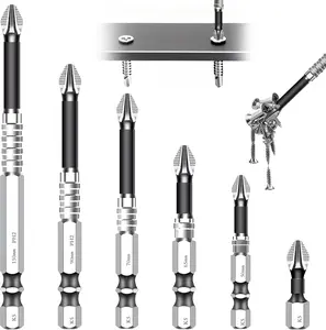 1 Set High Magnetic Screwdriver Drill Bit Set,K5 Impact Resistant Non Slip Bit,Anti-Slip Magnetic Screwdriver Bit Set,25 50 65 70 90 150mm