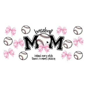 UV73 - Baseball Mom Bow UV DTF Cup Wrap
