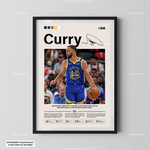 [Sport Decor - Sale Up To 40%] [Unframe] Stephen Curry Basketball Poster, Golden State Basketball Sports Wall Art, Professional Athlete Artwork, San Francisco Sports Print, Gift for Fans