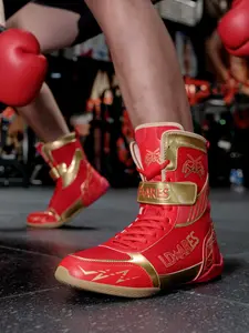 Men's Boxing Shoes, Professional Boxing Shoes, High Top Lace Up Training Shoes, Gym Shoes, Combat Training Shoes, Indoor Boxing Training Shoes