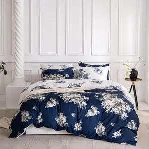 Double-Sided Three-Piece Down Comforter Set, Soft Breathable Cotton Bedding, Decorative Bedding Set, Smooth Zipper & Corner Straps, Modern Simple Design, All Seasons Easy Care