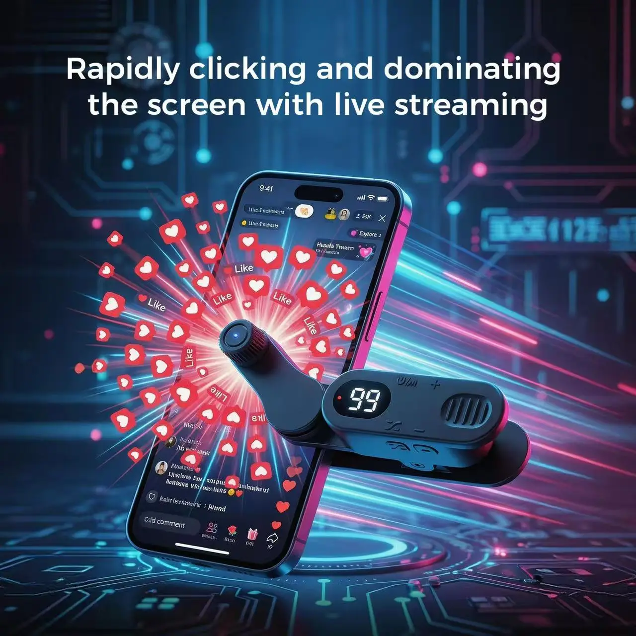 Mobile screen auto-clicker physical multi-clicker for order grabbing, live streaming heart liking, and simulating finger tapping