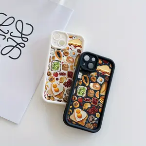 A Creative Frosted Anti-drop Phone Case with Bread and Cake Food Patterns,Suitable for iPhone 17 Air/16 Plus/15 Pro Max/14 Pro/13/12/11/XS Max/X Phone Case, Ideal Gift for Family, Friends, Lovers, Boyfriend, Girlfriend, Best Choice for Holiday Gifts TY640