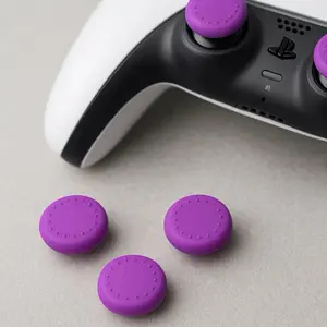 Multi-Consoles Push-On TPU Joystick Grip Caps (PS5, PS4, Xbox, Switch) - Purple, Soft, Anti-Slip Pair Pack, Console Accessories for Gamer Precision Upgrade, Two Pieces