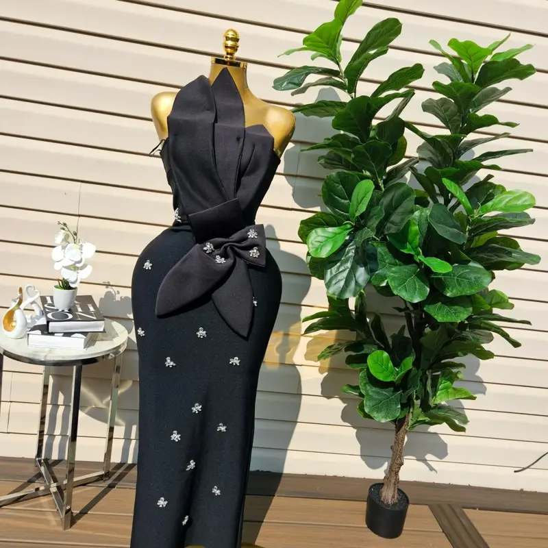 Women's sexy Black Bandage Gown, stylish Womenswear Dress