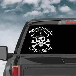 pirate of the car I be in funny decal, pirate skull sticker, pirate themed decal, pirate hat skull, pirate lover gift, car window decoration
