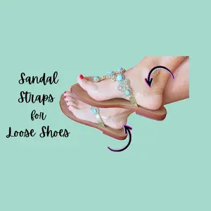 Sandal Straps for Loose Sandals & Slides - Clear and Comfortable straps. Sandals slipping off? Backless sandal strap for women's shoes that slip off when walking. Buying loose sandals and want to wear them? Add comfortable straps to your loose sandals.