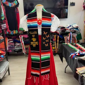 Mariposa monarca graduation stole Mexican serape sash butterfly.