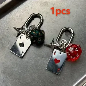 Special-shaped dice bag hanging multi-faceted dice key chain pendant sieve key chain satchel pendant jewelry hanging accessories ladies key ring, key chain, Bling bling keychains, Cool keychains