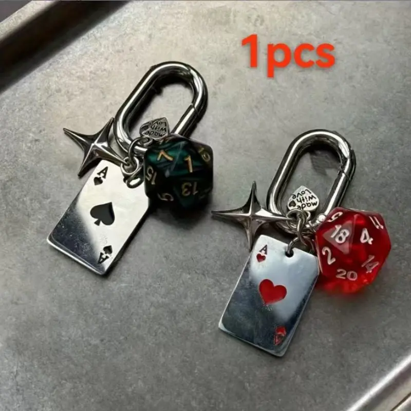 Special-shaped dice bag hanging multi-faceted dice key chain pendant sieve key chain satchel pendant jewelry hanging accessories ladies key ring, key chain, Bling bling keychains, Cool keychains