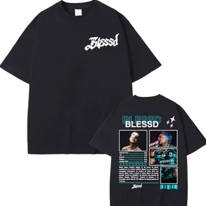 BLESSD Rapper T-Shirt BLESSED 2025 Tour, Menswear, High Quality T-Shirt, 1990s Unisex Fashion Retro Harajuku Cotton Top U4J