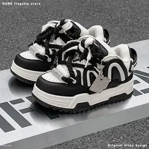 Q-AND 2026 New Trendy Shoes Original Niche Bread Shoes New Thick Sole Skate Shoes Men's Shoes Breathable Sports Sneakers