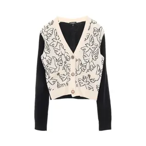 Pre-owned CHANEL Cashmere Small Leather Goods Camellia Button Cardigan