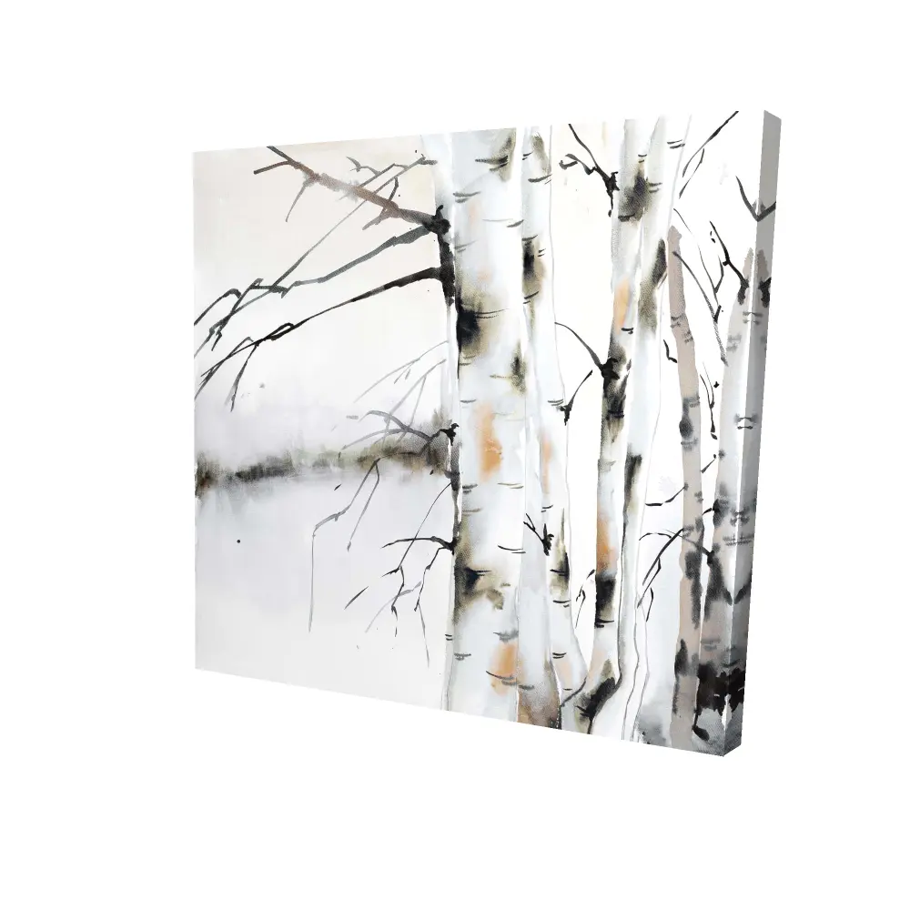 212 MAIN 24x24 in. Winter Birches Nature Tree Photo Print, Artistic Wall Arts, Forest-Themed Wall Arts, Living Room Home Decor, Landscape Poster