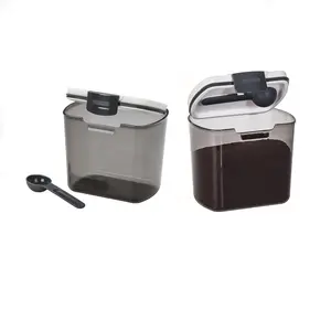 Progressive International Prepworks ProKeeper 2- Piece Kitchen Clear Food Baker's Kitchen Storage Organization Canister Set (Coffee 1.5-Quart)