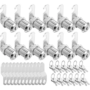 Cam Locks Cabinet Locks Keyed Alike, 1-1/8Inch Cylinder Fits on 0.9Inch Max Panel Thickness, Secure Drawer for RV Camper Trailer, Zinc Alloy(1-1/8Inch 12Pcs)