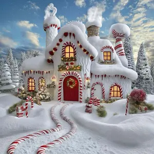 5D DIY Full Drill Round Diamond Painting - Diamond Art Painting Kit Candy House Mosaic, Canvas, Diamond Painting Kits - DIY Wall Decor, Home Wall Decoration, Suitable for Halloween and Christmas, Birthday and Anniversary Gifts