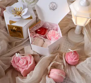 Valentine Gift Set Soy Wax Candles, Roses Macarons Candles, Easter Bunny, Sweets Cream Wax, Valentine Gift, Birthday Gift, Wedding, Love, Couples, Kitchen, Bedroom, Dorm