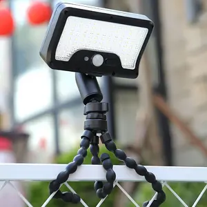 Solar Motion Sensor Lights Outdoor with Octopus Stand,Clip , 92 LEDs,IP65 , 360? Rotatable, 3 Modes Wall Lamp,for Front Door, Yard, Patio, Deck, Camping