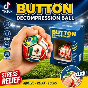 2026 Soccer Button Stress Ball Keychain – Press & Pop Fidget Toy, Mini Football Anxiety Relief Toy for Fans & Kids