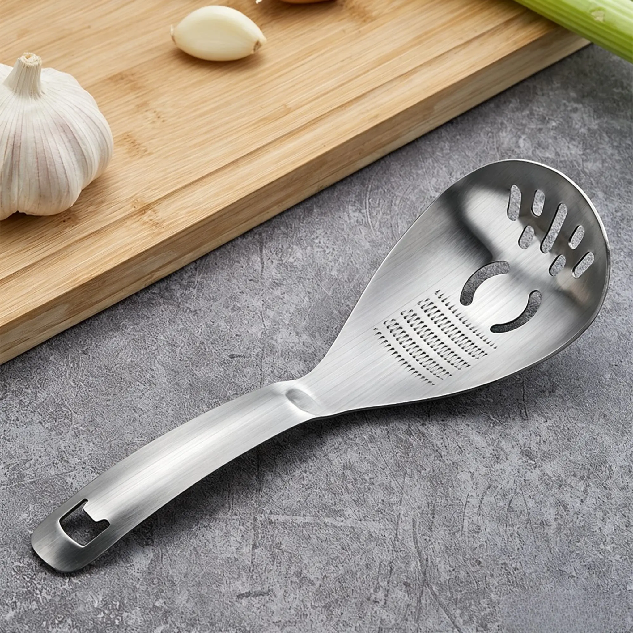 3-in-1 Heavy Duty Masher for Potatoes, Avocados & Beans, Food Grade Stainless Steel with Slotted Spoon and Egg Separator – Dishwasher Safe Kitchen Tool, Easy Clean sohochic