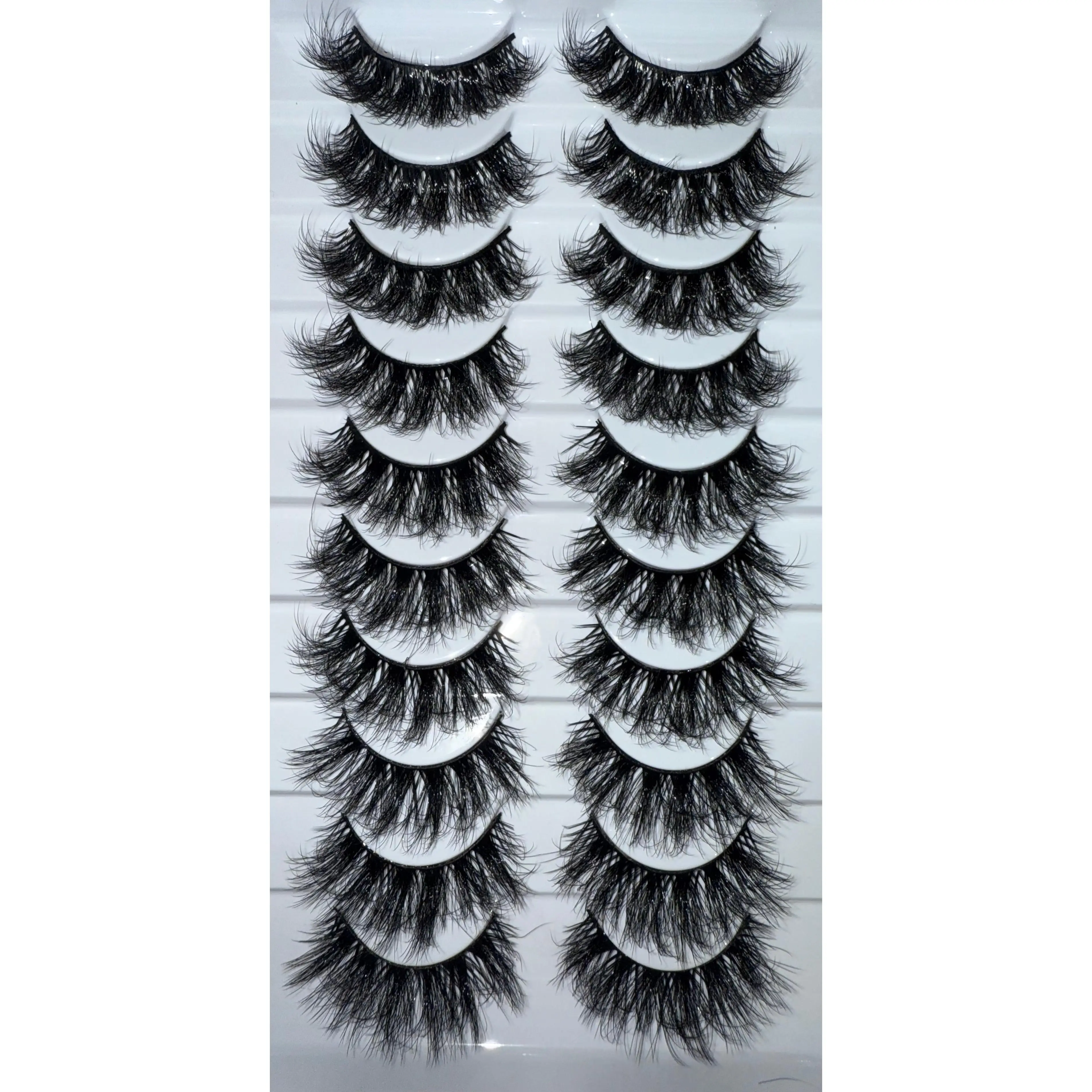 "She Ate" Enikeh Makeup Eyelashes, Super Soft Dramatic D-Curl Fluffy 3D Faux Mink Lashes, Vegan Cruelty-Free, 8mm-15mm-18mm Length, Silk Content