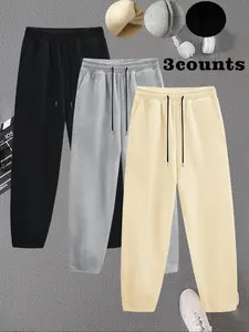 Women's Solid Drawstring Waist Thermal Lined Sweatpants, Casual Pocket Jogger Pants for Daily Wear, Casual Comfy Pocket, Ladies Bottoms for Fall & Winter