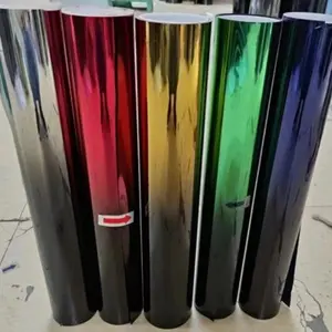 [Heat-Resistant Window Film] Heat-Resistant Dual-Tone Gradient Window Film - 19.6x118inch Solar Control, Anti-Explosive, Contrast Color, Peel and Stick, PET Material, Car Window Tinting Kit Automotive