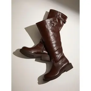 Cider BUCKLE CHUNKY HEELED KNEE HIGH BOOTS