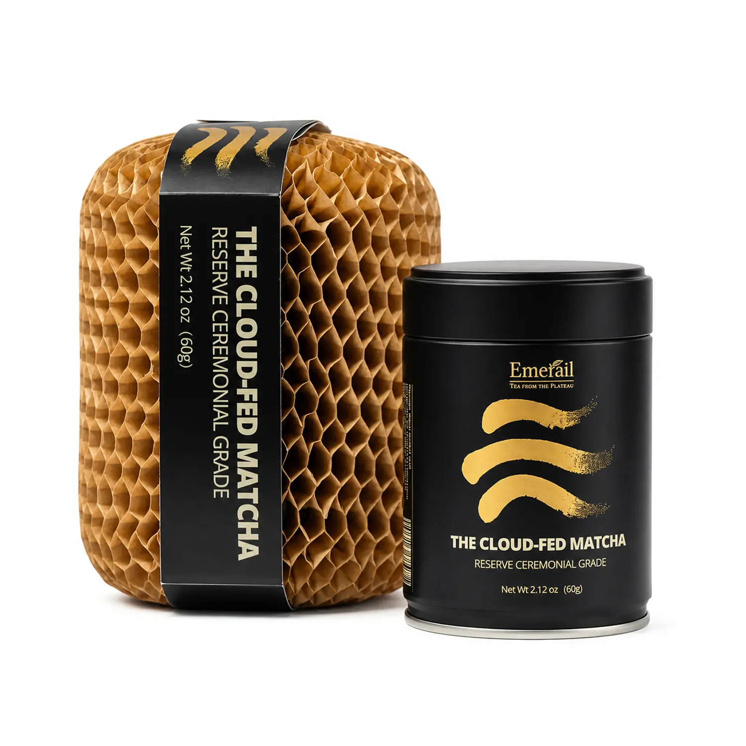 Emerail Reserve Ceremonial Grade Matcha Powder - 100% First-Harvest Pure Matcha Tea, 2.12 oz (60g) Premium Tin, Silky Smooth Taste, Sugar Free, Cholesterol Free, Clean Label, High-End Self-Care Treat, Ideal for Traditional Tea Rituals, Premium Iced Lattes