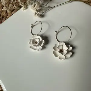 Magnolia Hoops - Polymer Clay Earring for Women