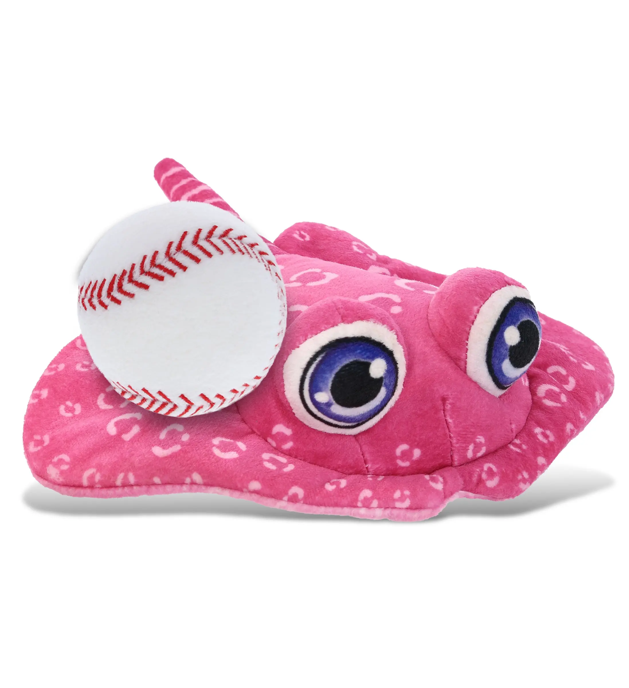 Plush Buddies Pink Stingray Stuffed Toy with Baseball Accent - Cute-Shaped, Fluffy, Toddler-Safe Plush Stuffed Toy for Kids, Cute-Shaped Stuffed Toys, Fluffy Stuffed Toys