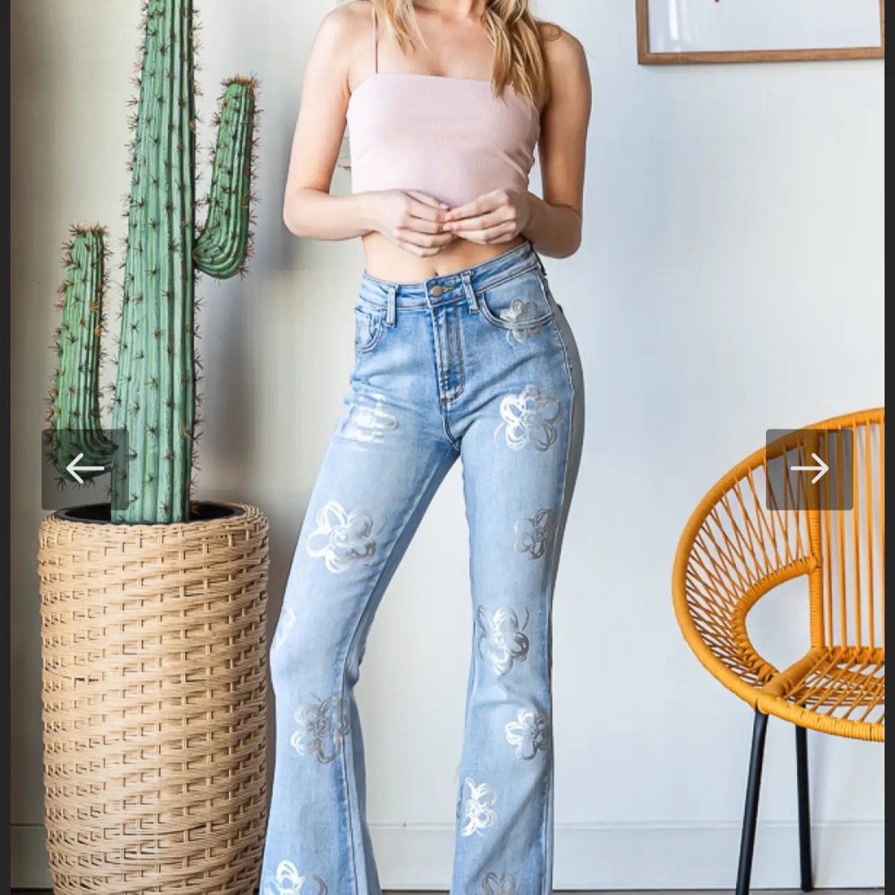 Oli & Hali All over Flower Hologram Denim